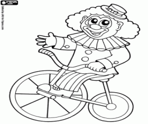 Colorear Payaso en una bicicleta