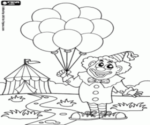 Colorear Payaso con globos