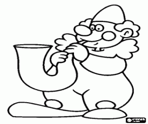 Colorear Payaso tocando el saxofón