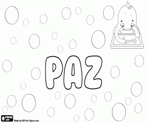 Colorear Paz, nombre en español