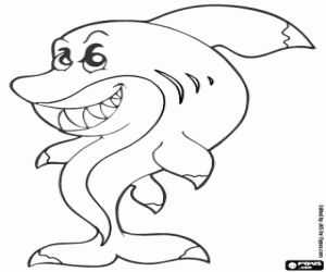 Colorear Un peligroso tiburón