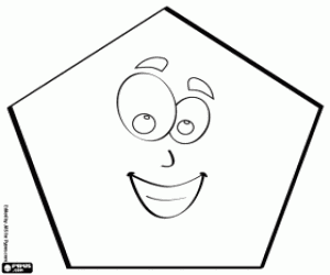 Colorear Pentágono con cara