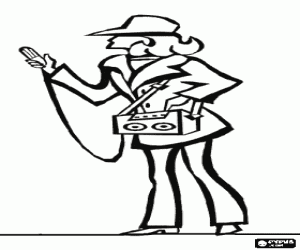 Colorear Una periodista en una entrevista