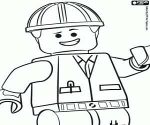 Colorear Un personaje de Lego, Emmet
