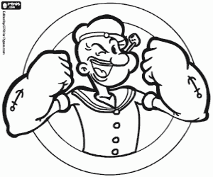 Colorear El personaje Popeye el marino