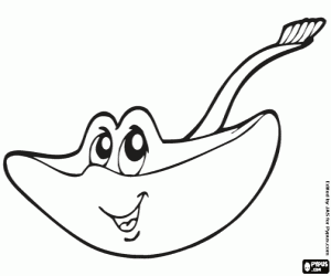 Colorear Un pez cartilaginoso, una raya