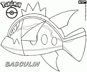 Colorear Un pez de Pokemon, Basculin