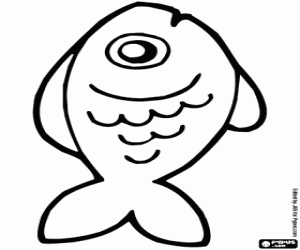 Colorear Un pez fuera del agua
