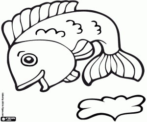 Colorear Un pez saltando en el río