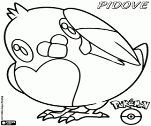 Colorear Pidove, un pokémon blanco y negro