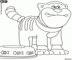 Colorear Pidsley, el gato de la granja