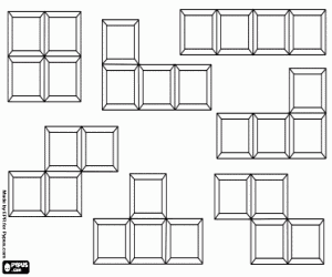 Colorear Las piezas del videojuego Tetris