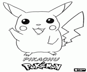 Colorear Pikachu, famoso pokémon