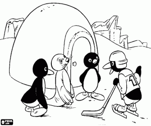 Colorear Pingu con sus amigos