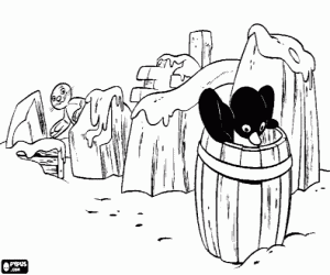 Colorear Pingu, Robby y bloques de hielo