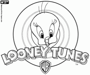 Colorear Piolín y logo de Looney Tunes