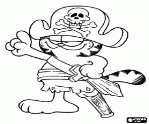 Colorear El pirata Garfield