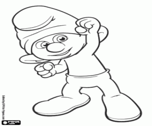 Colorear Pitufo Tontín en París