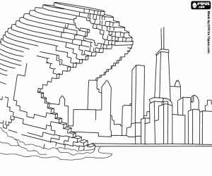 Colorear Pixels, Pac-Man ataca una ciudad