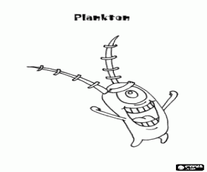 Colorear Plankton,antagonista Bob Esponja
