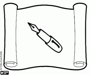 Colorear Una pluma para escribir poesía