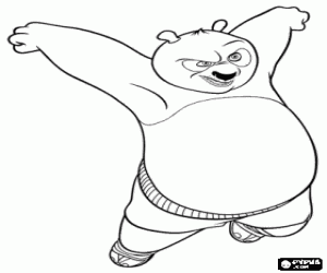 Colorear Po, el héroe de Kung Fu Panda