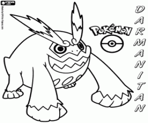 Colorear Un Pokémon de fuego, Darmanitan