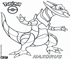 Colorear Un Pokémon dragón, Haxorus