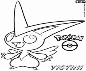 Colorear Un pokémon legendario Victini