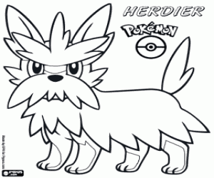 Colorear Un pokémon perro, Herdier