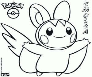 Colorear Un Pokémon volador, Emolga