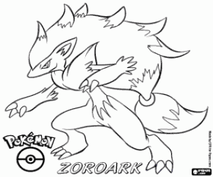 Colorear Un pokémon zorro, Zoroark