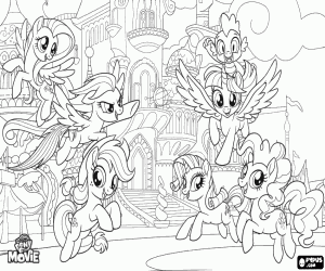 Colorear Ponys de Equestria en el Festival