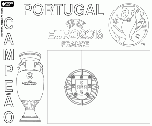 Colorear Portugal, campeón UEFA Euro 2016