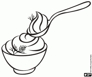 Colorear Un postre lácteo cremoso