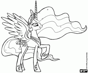 Colorear Princesa Celestia de Equestria
