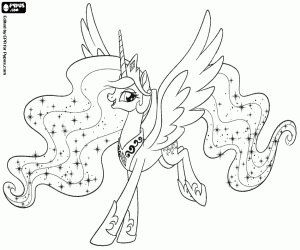 Colorear Princesa Celestia,My little pony