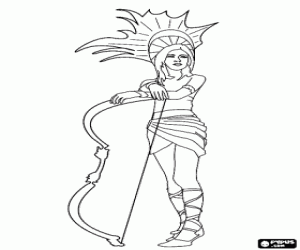 Colorear Princesa guerrera azteca