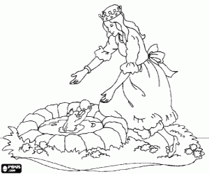 Colorear La princesa y el príncipe rana