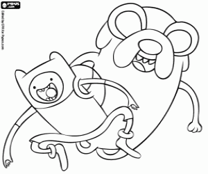Colorear Los protagonistas Finn y Jake