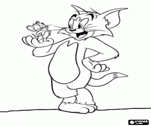Colorear Los protagonistas Tom y Jerry