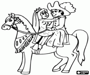 Colorear Los príncipes a caballo