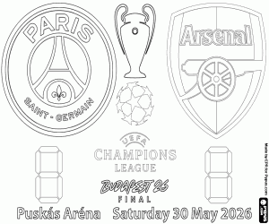 Colorear PSG vs Arsenal, final 2025-2026