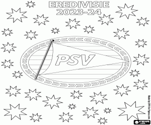 Colorear PSV,campeón Eredivisie 2023-2024
