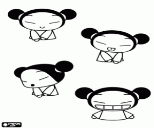 Colorear Pucca, una niña japonesa