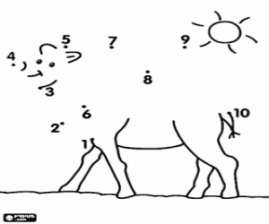 Colorear Punto a punto, un camello