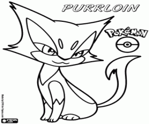 Colorear Purrloin, un felino Pokémon