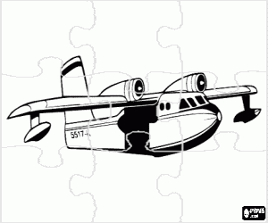 Colorear Puzzle de avioneta a reacción