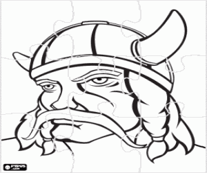 Colorear Puzzle de la cabeza de vikingo