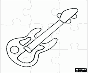 Colorear Puzzle de guitarra eléctrica